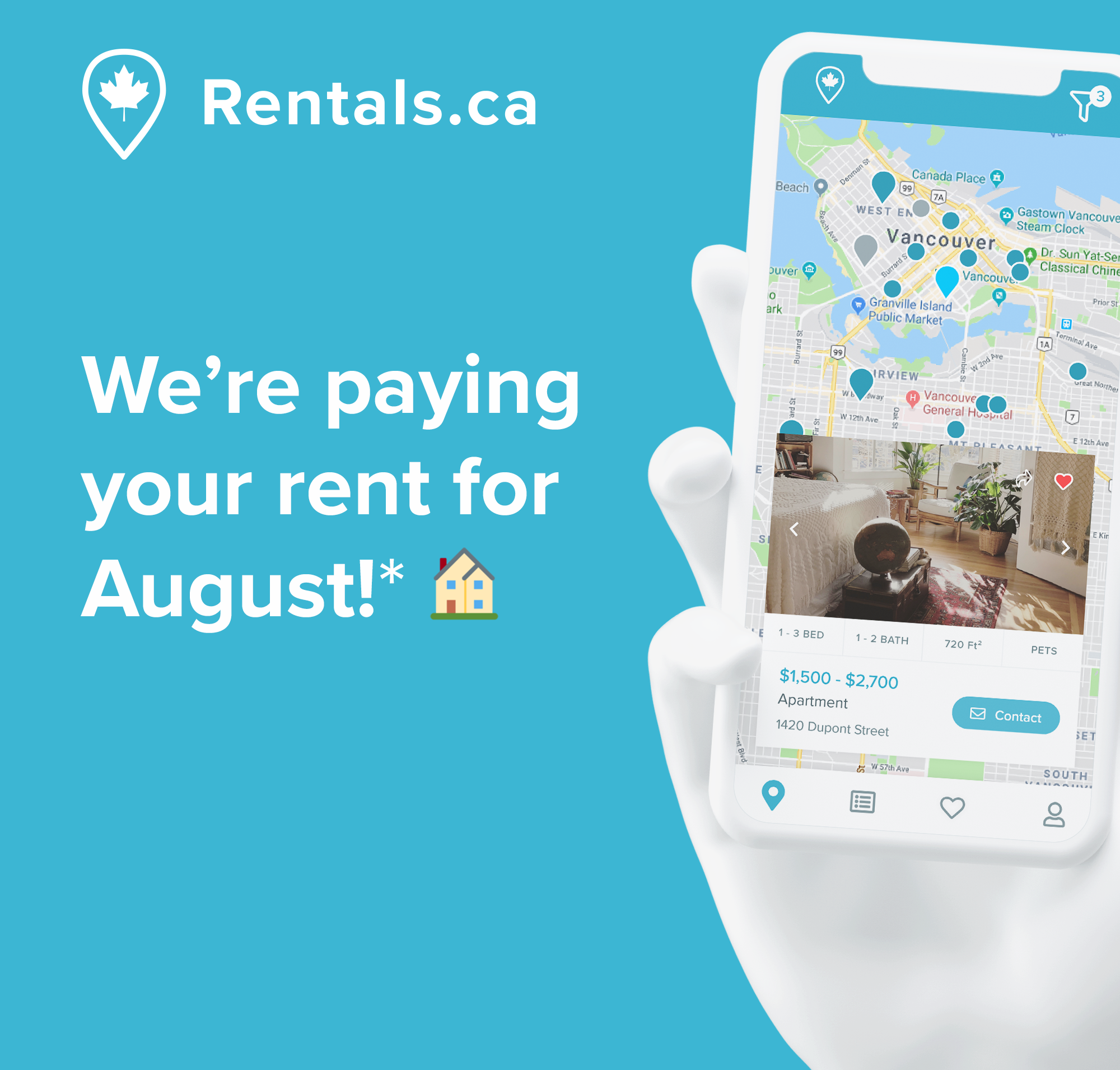 Ottawa renter wins free month’s rent in Rentals.ca August Facebook contest