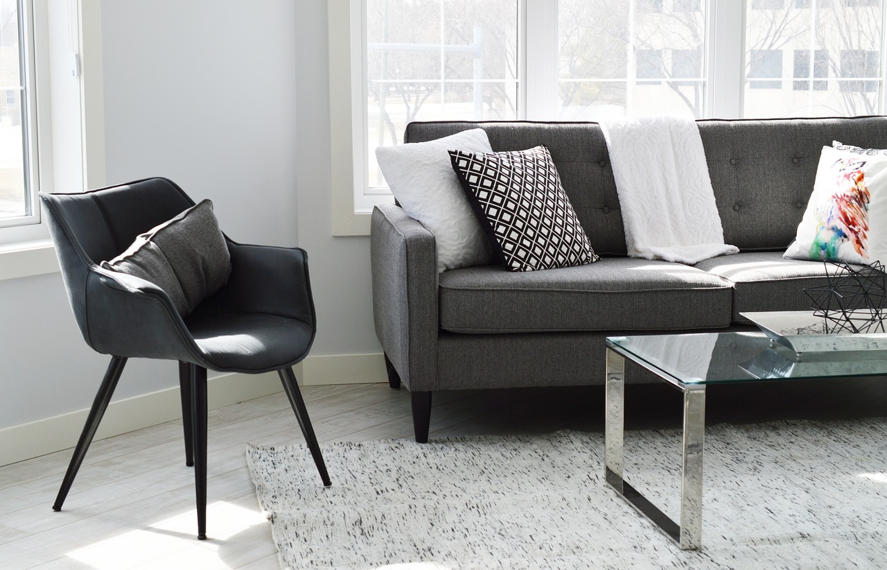 Living room in apartment with chairs