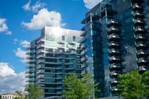 exterior of an apartment community
